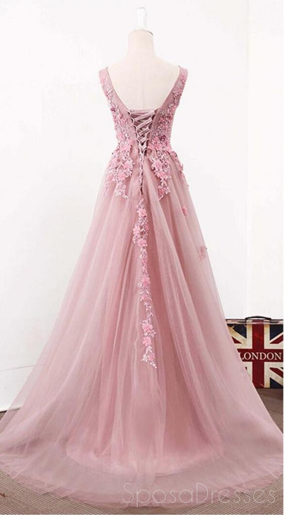 See Through Blush Pink Lace A line Evening Prom Dresses, Long 2018 Par SposaDresses See Through Blush Pink Lace A line Evening Prom Dresses, Long 2018 Par SposaDresses