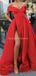 Off Shoulder Red Cheap Long Evening Prom Dresses, Evening Party Prom Dresses, 12293