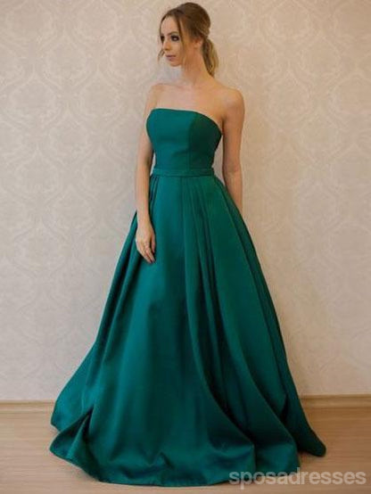Simple Fashion Strapless Emerald Green A line Long Evening Prom Dresse SposaDresses Simple Fashion Strapless Emerald Green A line Long Evening Prom Dresse SposaDresses
