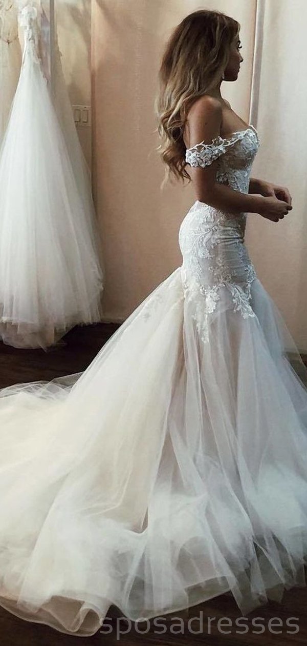 Off Shoulder Lace Mermaid Wedding Dresses Online, Cheap Beach Bridal D SposaDresses Off Shoulder Lace Mermaid Wedding Dresses Online, Cheap Beach Bridal D SposaDresses