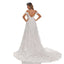 Ivory A-line Spaghetti Straps Off Shoulder Side Slit Handmade Lace Wedding Dresses,WD803