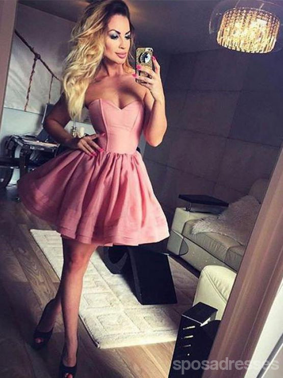 Sweetheart Pink Simple Cheap Short Homecoming Dresses Online, CM628