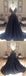 Black A-line Elegant Deep V-Neck Prom Dresses, Black Long Evening Party Dresses, PD0198