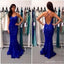 Long Prom Dress, Lace Prom Dress, Blue Prom Dress, Straps Prom Dress, Custom prom dress,Backless Prom Dress,PD0042