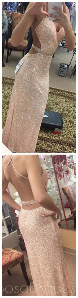 Backless Prom Dress,Sexy Prom Dress,Sequined Prom Dress,Mermaid Prom Dress,Evening Dress , Spaghetti Straps Prom Dresses,Long Prom Dress,PD0051