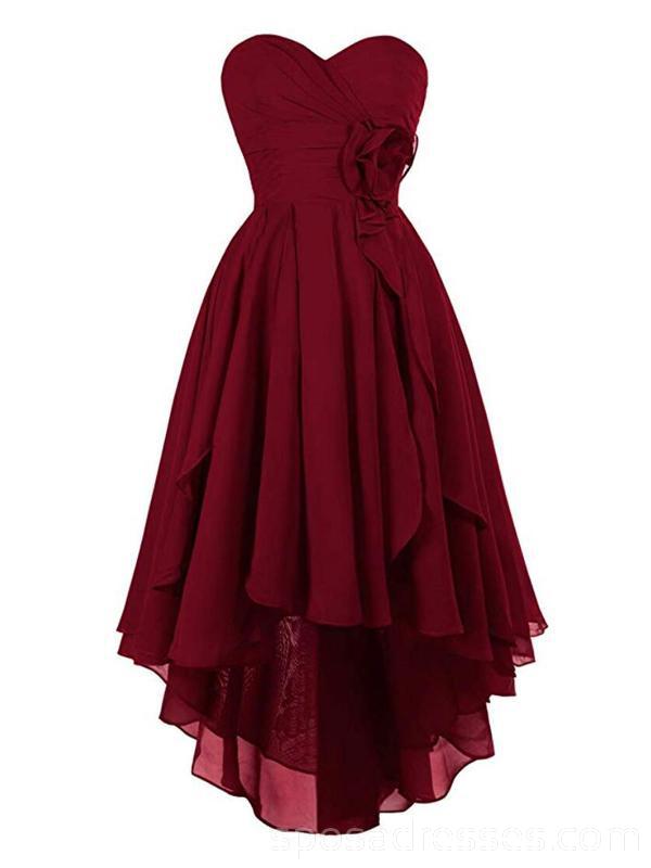 Dark Red High Low Chiffon Cheap Homecoming Dresses Online, Cheap Short SposaDresses Dark Red High Low Chiffon Cheap Homecoming Dresses Online, Cheap Short SposaDresses