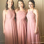 Mismatched Blush Pink Chiffon Long Bridesmaid Dresses Online, WG687