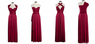 Multiway A-line Burgundy Cheap Long Bridesmaid Dresses Online,WG1228