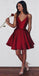 Simple Satin Short Cheap Red Homecoming Dresses Under 100, CM380