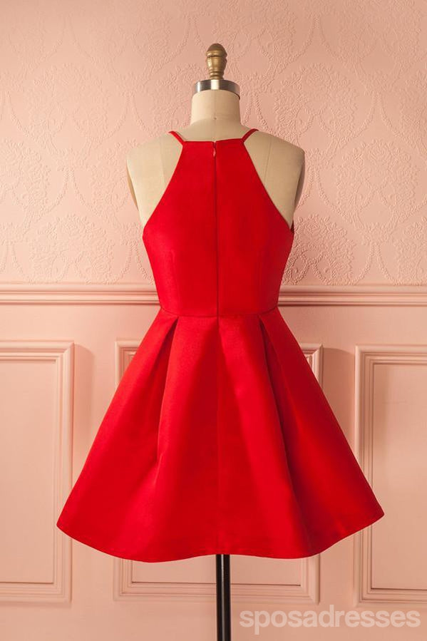 Halter Bright Red Short Homecoming Dresses Under 100, CM386