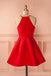 Halter Bright Red Short Homecoming Dresses Under 100, CM386