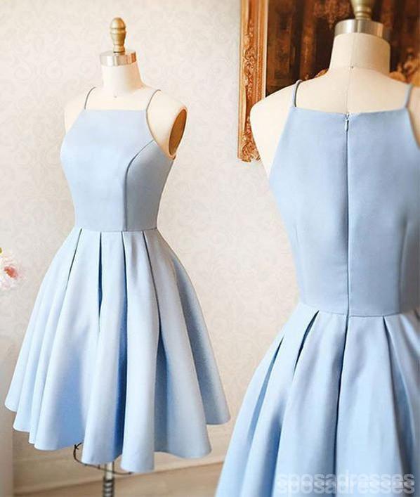 Simple Light Blue Spaghetti Straps Short Homecoming Dresses Under 100, SposaDresses Simple Light Blue Spaghetti Straps Short Homecoming Dresses Under 100, SposaDresses