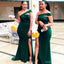 Green Mermaid One Shoulder Side Slit Cheap Long Bridesmaid Dresses Online,WG1208