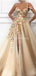 Flower Shoulder Side Slit Cute Long Evening Prom Dresses, Evening Party Prom Dresses, 12224