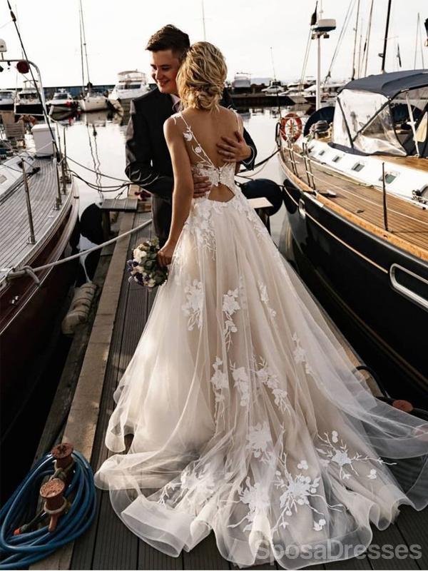 open back lace wedding dresses Sexy Open Back Lace A-line Wedding Dresses Online, Cheap Unique Bridal – SposaDresses