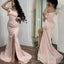Elegant Mermaid Pink One Shoulder Side Slit Long Bridesmaid Dresses Online,WG1168
