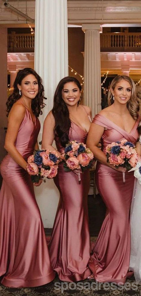 Mismatched Mermaid Dusty Rose Long Bridesmaid Dresses Gown Online,WG1119