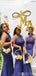 Unique Mermaid Navy Blue Halter Backless Cheap Long Bridesmaid Dresses Online,WG970