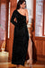 Sexy Black Mermaid High Slit One Shoulder Cheap Prom Dresses Online,12968