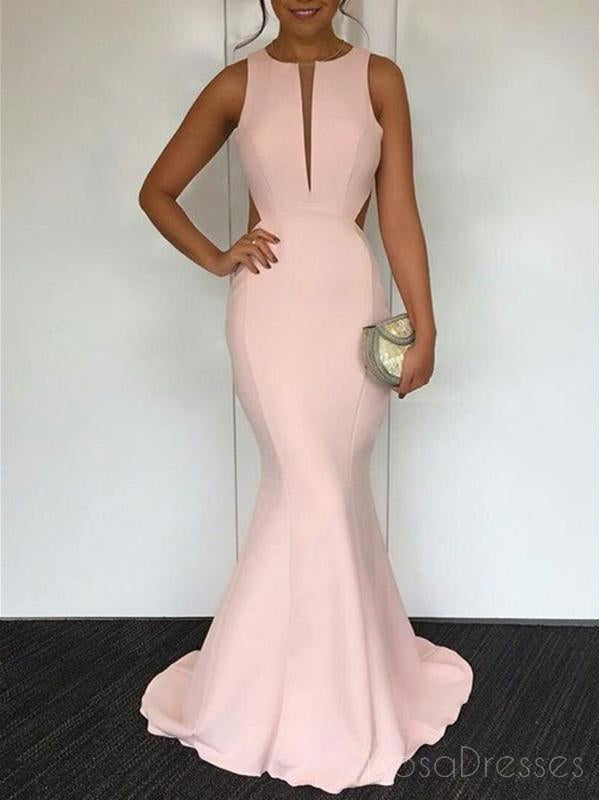 Sexy Open Back Blush Pink Unique Design Mermaid Simple Long Evening Pr SposaDresses Sexy Open Back Blush Pink Unique Design Mermaid Simple Long Evening Pr SposaDresses