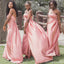 Simple Pink Mermaid One Shoulder Cheap Long Bridesmaid Dresses,WG1519