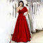 Red A-line One Shoulder Cheap Long Bridesmaid Dresses Online,WG1213