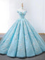 Off Shoulder Tiffany Blue Ball Gown Cheap Long Evening Prom Dresses, Cheap Custom Sweet 16 Dresses, 18532