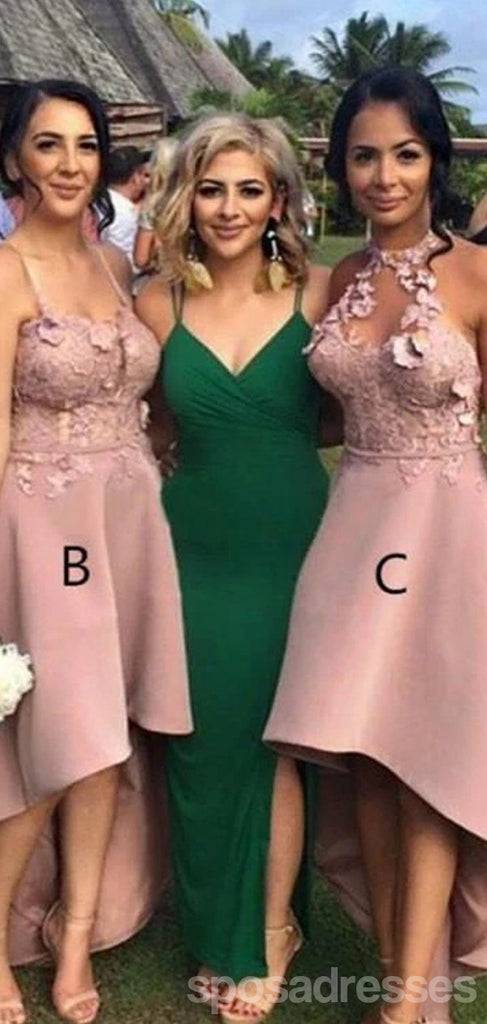 Halter Lace Applique Sleeveless Short  Bridesmaid Dresses Online, WG806