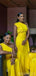 Yellow Mermaid One Shoulder Cheap Long Bridesmaid Dresses Online, WG844