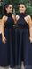 Black A-line Halter Sleeveless Cheap Long Bridesmaid Dresses Online, WG858