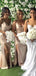 Sheath Spaghetti Straps Side Slit Long Bridesmaid Dresses Online, WG860