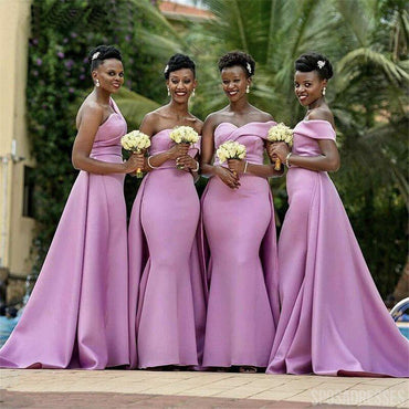 Mermaid Sweetheart Sleeveless Cheap Pink Long Bridesmaid Dresses Online, WG863