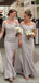 Simple Sheath Off The Shoulder Side Slit Bridesmaid Dresses Online, WG870