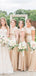 Simple Sheath Cap Sleeves Gold Sequin Long Bridesmaid Dresses Online, WG889