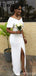 Simple Mermaid V Neck Side Slit Long Bridesmaid Dresses Online, WG905