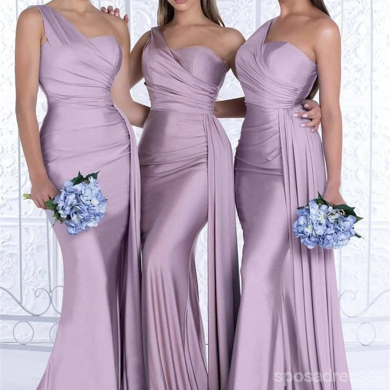 Mermaid One Shoulder Sleeveless Long Bridesmaid Dresses Online, WG919