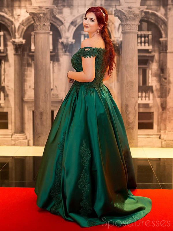 Elegant A-line Off Shoulder Applique Prom Dresses, Sweet 16 Prom Dresses, 12394