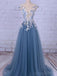 Sexy A-line Tulle Sleeveless Cheap Long Prom Dresses, Sweet 16 Prom Dresses, 12363