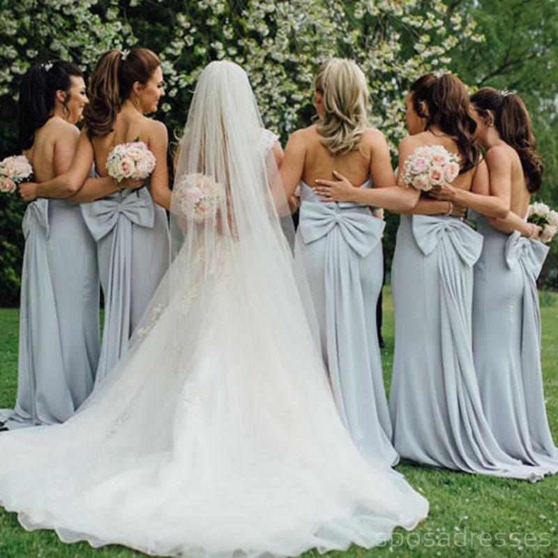 Simple Strapless Grey Cheap Long Bridesmaid Dresses Online, WG205 ...