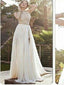 Sexy Lace Backless Long Chiffon Prom Dresses, High Neckline Halter Side Slit Prom Dresses, PD0018