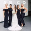 Mismatched Black Mermaid Cheap Long Bridesmaid Dresses Online,WG1244