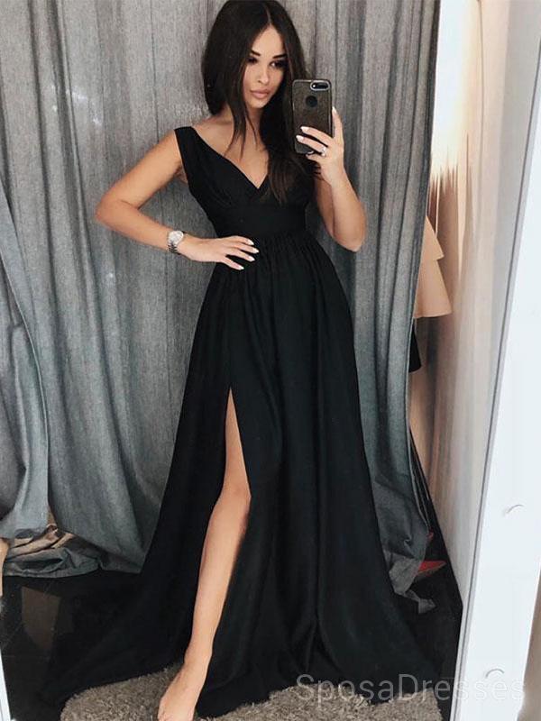 Luxury Black One-shoulder Cascading Split Evening Party Maxi Dress –  ModeShe.com
