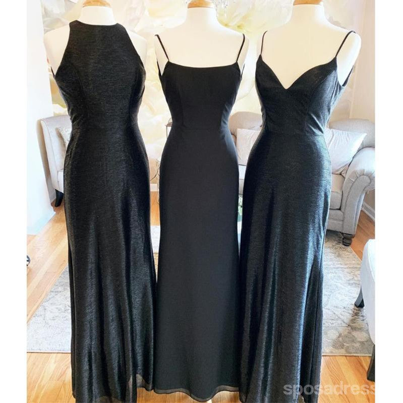 Mismatched Mermaid Black Long Cheap Bridesmaid Dresses Online, WG679