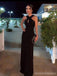 Sexy Black Sheath Halter Maxi Long Prom Dresses,Evening Dresses,13204