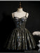 Black Spaghetti Straps Short Homecoming Dresses,Cheap Short Prom Dresses,CM887