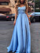 Simple Lace Bodice Sweetheart  A-line Long Evening Prom Dresses, 17645