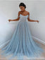 Sparkly A-line Blue Off Shoulder Cheap Prom Dresses Online,Dance Dresses,12580