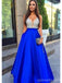 Blue A-line V-neck Cheap Long Prom Dresses Online,Dance Dresses,12909