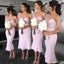 Pink Mermaid One Shoulder Cheap Short Bridesmaid Dresses Online,WG1222
