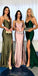 Mismatched Side Slit Sexy Mermaid Cheap Long Bridesmaid Dresses Online, WG553
